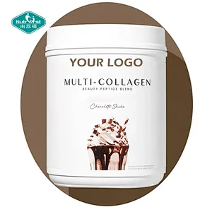 Apoya la piel y las uñas, salud intestinal Colágeno hidrolizado múltiple Proteína de chocolate Vitamina C en polvo