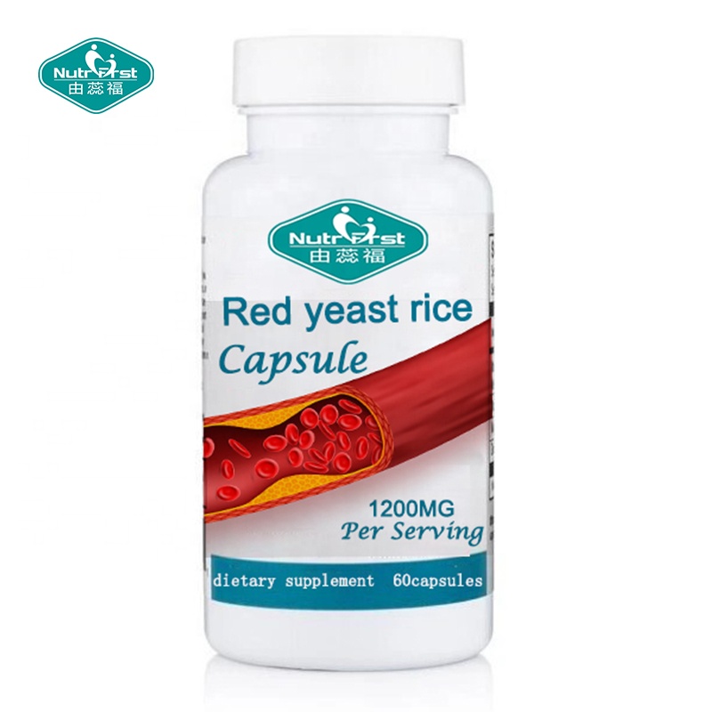 Suplemento cardiovascular Nutrifirst Cápsula de arroz de levadura roja orgánica personalizada personalizada para la salud del corazón