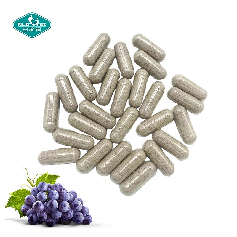 Suplementos antioxidantes que mejoran la salud cardiovascular Resveratrol antienvejecimiento Cápsula de extracto de semillas de uva de vino tinto