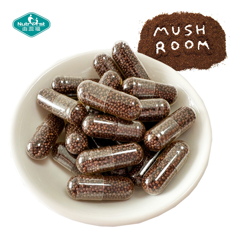 Nootropics Reishi Lions Mane Cordyceps Chaga Shiitake Mushroom Blend Extended Release Beadlets Capsules