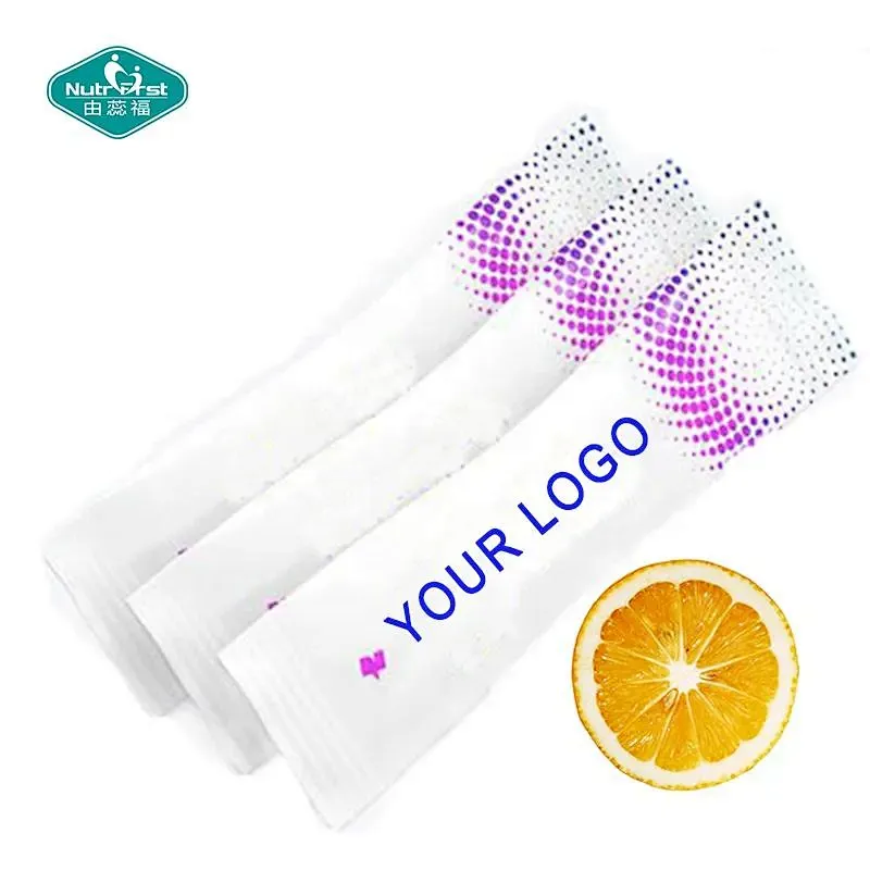 Suplementos de belleza, bolsita efervescente de gránulos de vitamina C, bebida sólida oral, Soluble en agua para apoyo inmunológico