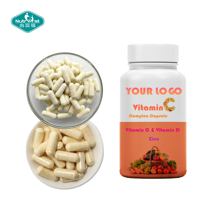 Suplementos de marca blanca Nutrifirst, vitamina C, complejo de vitamina CD, cápsula de personalización de zinc para mejorar la inmunidad