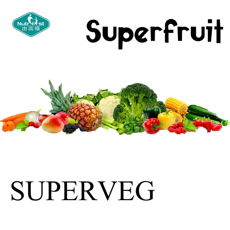 Fórmula a medida Superfood Ultimate Nutrients Blend Powder Cápsula vegana para la salud digestiva