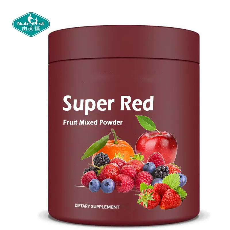 Nutrientes personalizados, múltiples sabores, etiqueta privada, súper rojo soluble en agua, mezcla de frutas instantáneas, bebida instantánea, suplementos en polvo