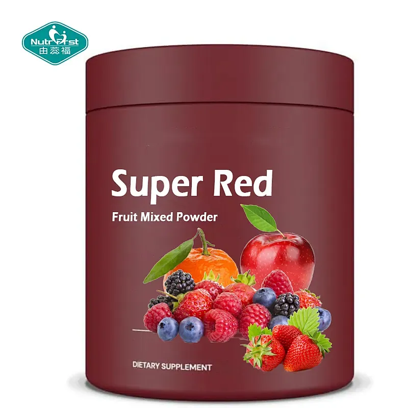 Nutrientes personalizados, múltiples sabores, etiqueta privada, súper rojo soluble en agua, mezcla de frutas instantáneas, bebida instantánea, suplementos en polvo