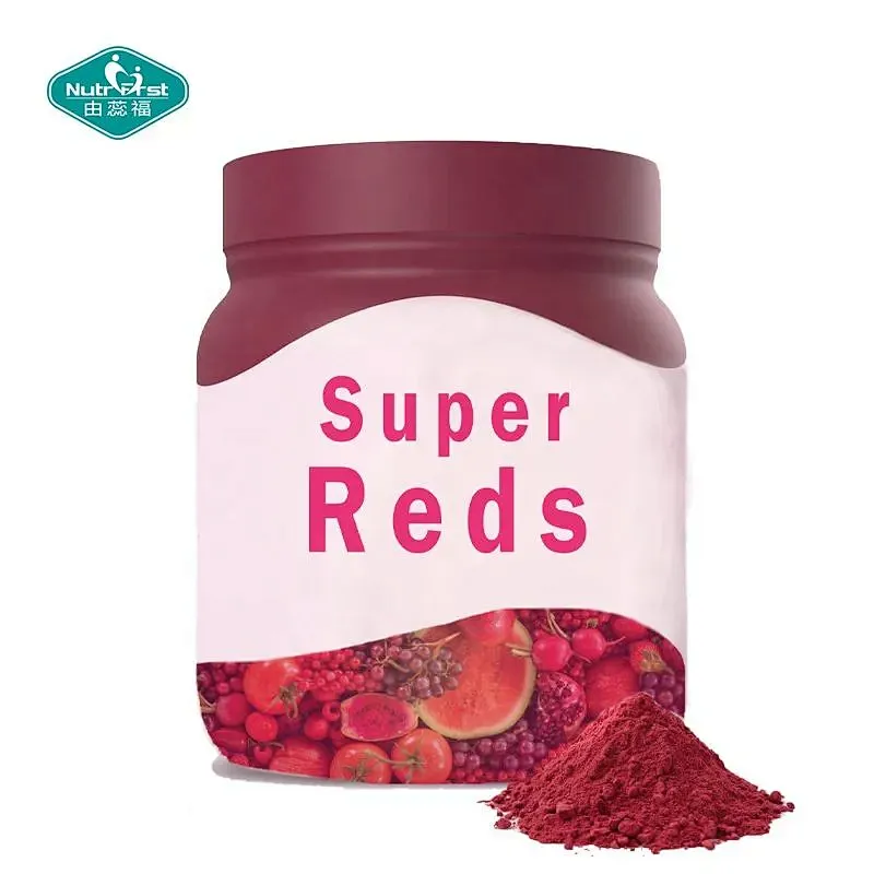 Non-GMO Gluten Free Superfood Super Reds Fruits Vegetables Polyphenols Powder Antioxidant