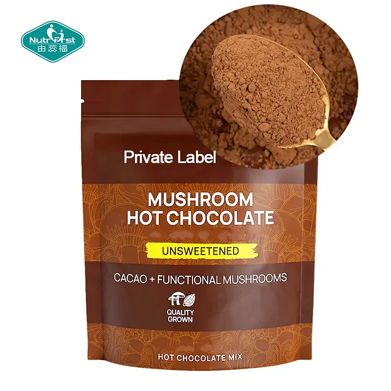 Mushrooms Hot Chocolate Mix Turkey Tail Chaga Maitake Shiitake Reishi Mushroom Cacao Powder Mushroom Supplements Powder