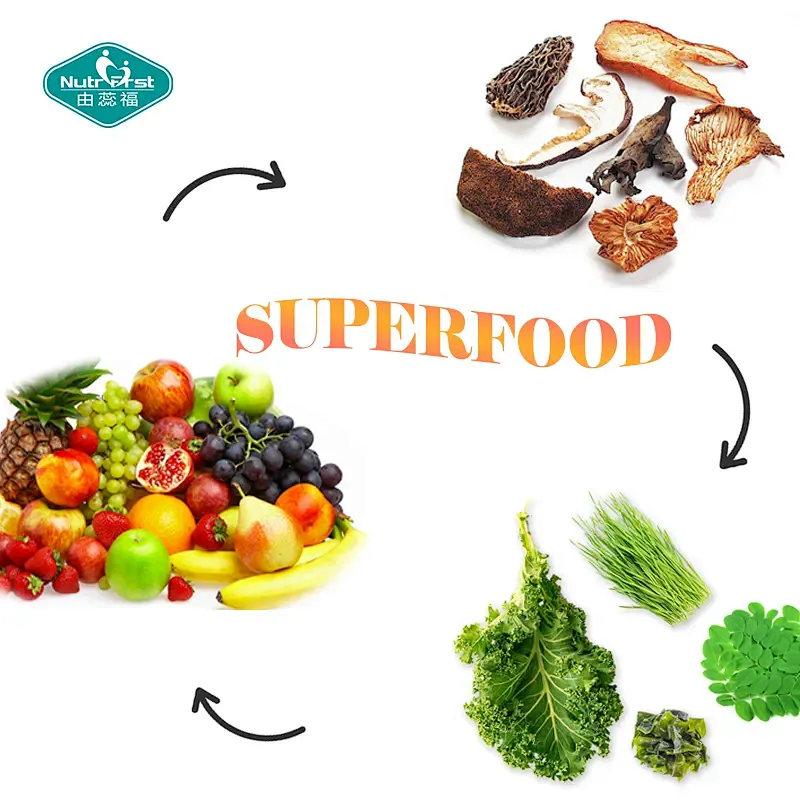 2 in 1 Superfood Green&Red Fruit Mushroom Super Supplement Juice Powder