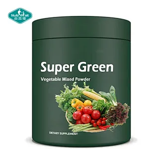 Tarro de polvo vegetal instantáneo súper verde