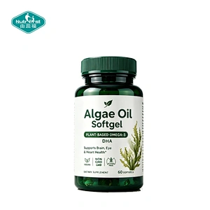 Vegan Algae Oil Softgel DHA Omega 3 Supplement OEM Brain and Eye Health Support