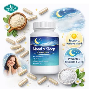 Nutrifirst OEM Natural Sleep Relaxation Capsules Melatonin L-Theanine GABA 5-HTP Pill for Stress Mood Support
