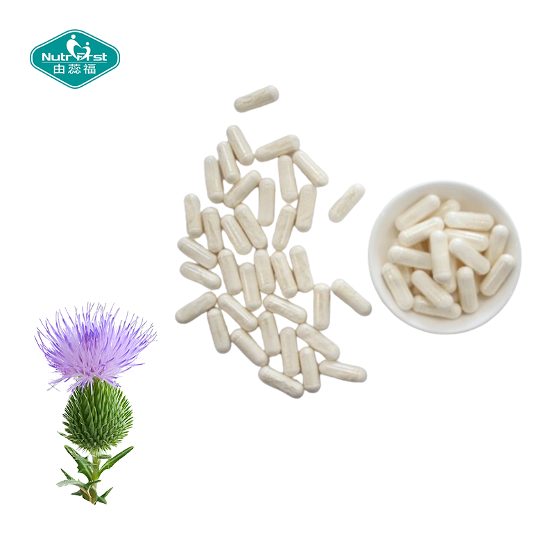 Nutrifirst OEM Milk Thistle Capsules Supports Liver Health Detoxification Antioxidant Skin Health Dietary Supplement Capsules