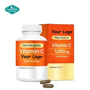 OEM Sustained Release Vitamin C Pellets Capsule Natural Acerola Rose HIPS Blend Immune Collagen Support Vegan