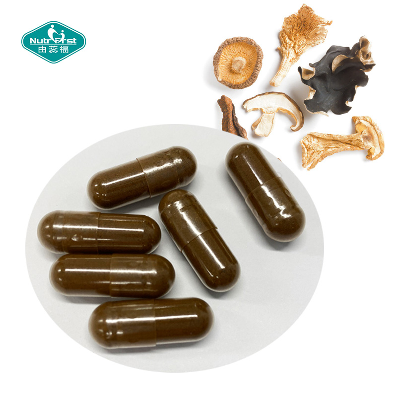 Bulk Supplement Reishi Lions Mane Cordyceps Chaga Maitake Shiitake Mushroom Superfood Blend Capsules