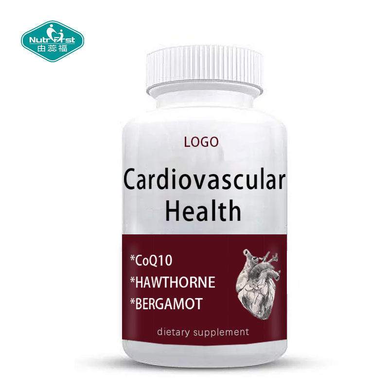Researched Formulation Heart Health Supplement CoQ10 Ubiquinol Bergamot Hawthorne Berry Capsule for Cardiovascular System