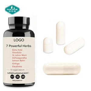 7 Powerful Herbs Gotu Kola Herb Lemon Balm Leaf Extract Capsules With Rhodiola Eleuthero Root