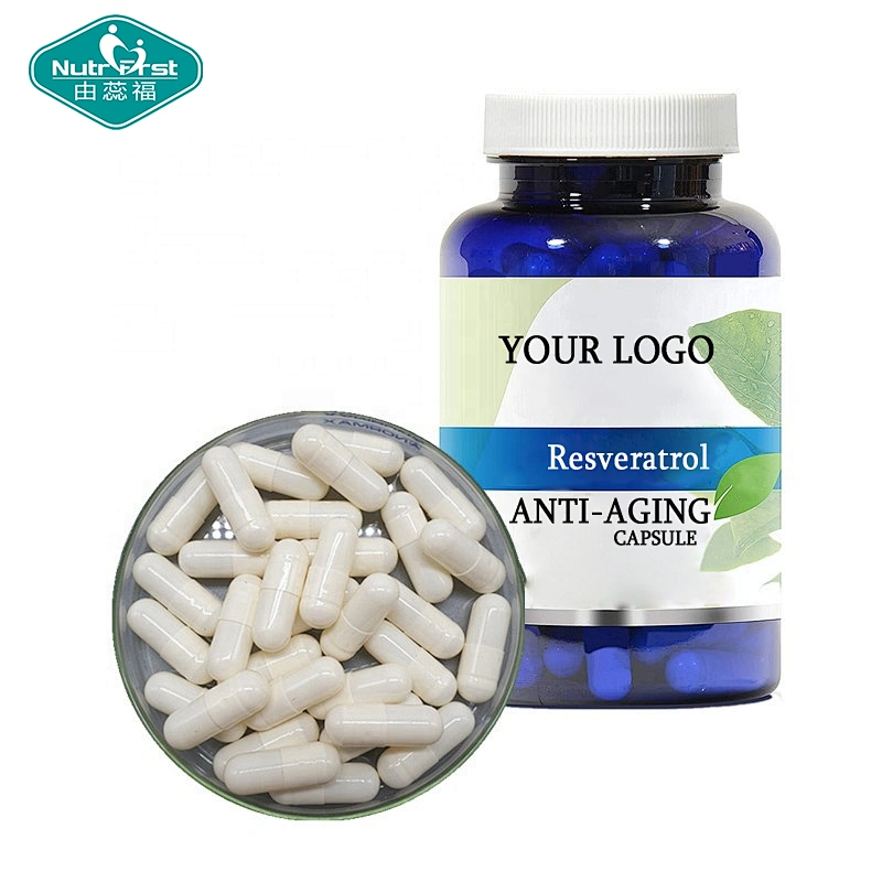 Nutrifirst Cardiovascular Health Anti-envejecimiento Resveratrol Extracto de vino tinto Extracto de semillas de uva Cápsula a medida
