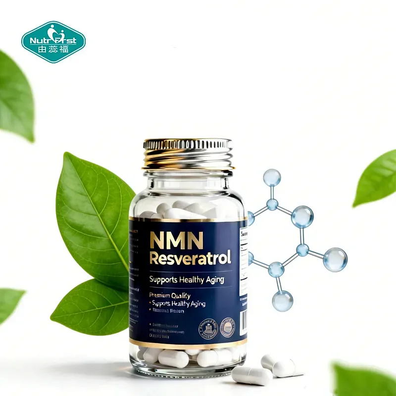 Cápsulas antienvejecimiento de resveratrol Nmn, fábrica certificada GMP, etiqueta privada y OEM/ODM disponibles