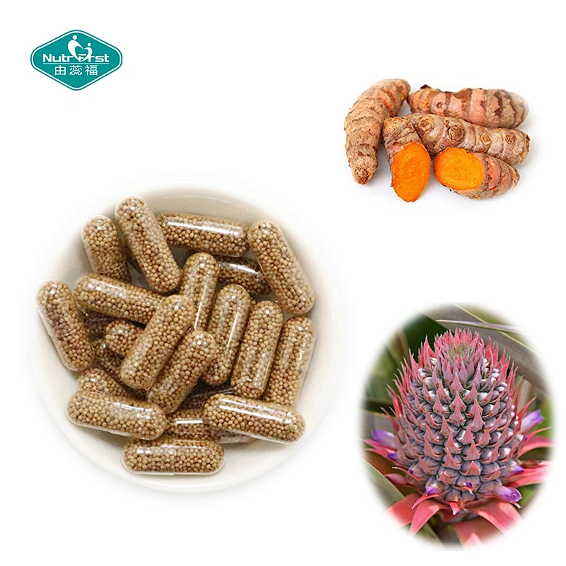 Health Supplement Plant Herbs Extract Glucosamine Bromelain Turmeric Vegan Capsule