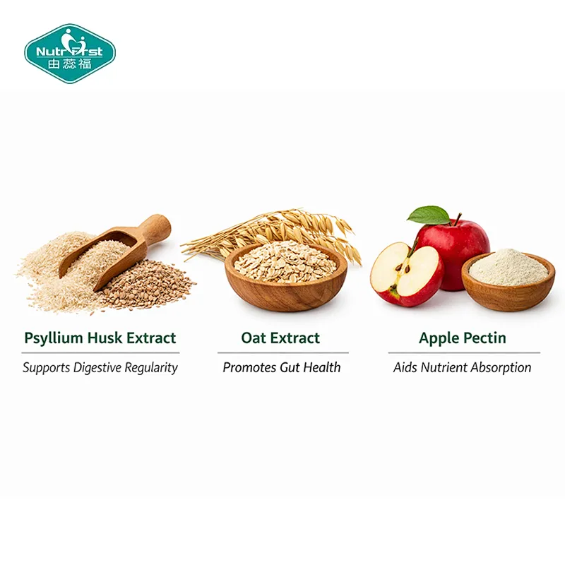 Nutrifirst OEM Vegan Fiber Complex Capsules with Psyllium, Oat & Apple Pectin for Digestive & Gut Health