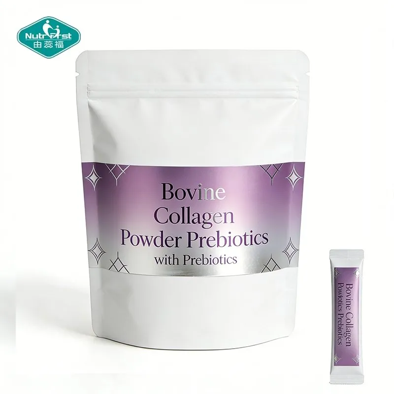 Suplemento de colágeno bovino para la salud digestiva de marca privada con prebióticos y fibra de guisante