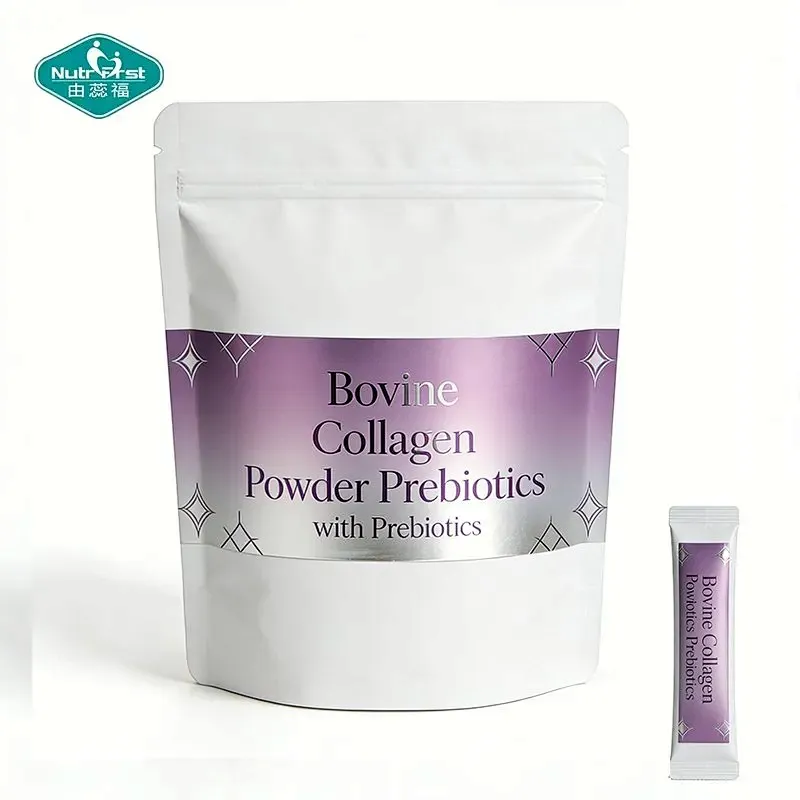 Suplemento de colágeno bovino para la salud digestiva de marca privada con prebióticos y fibra de guisante
