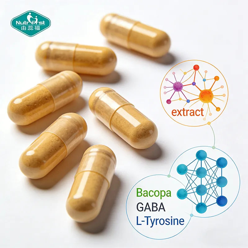 OEM Brain Support Capsule Stress Relief Brain Function Supplement with Bacopa GABA L-Tyrosine