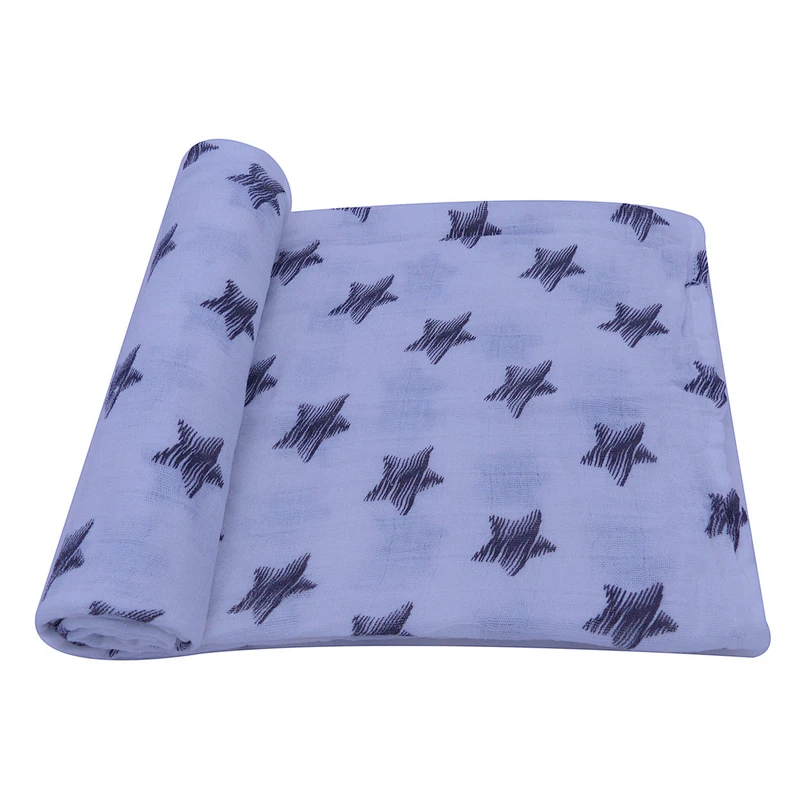 Étoiles en gros 100% coton bébé mousseline enveloppements