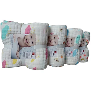 Vente en gros 100% coton prélaqué 6 couches bébé couvertures en mousseline