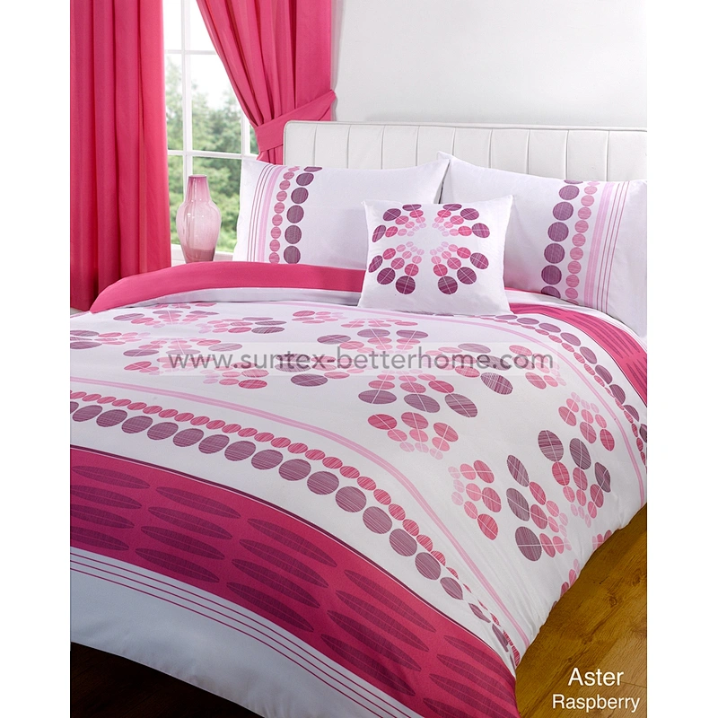 Wholesale 100%Polyester Brushed Microfiber Printed Home Bedding Set with matching Curtains
