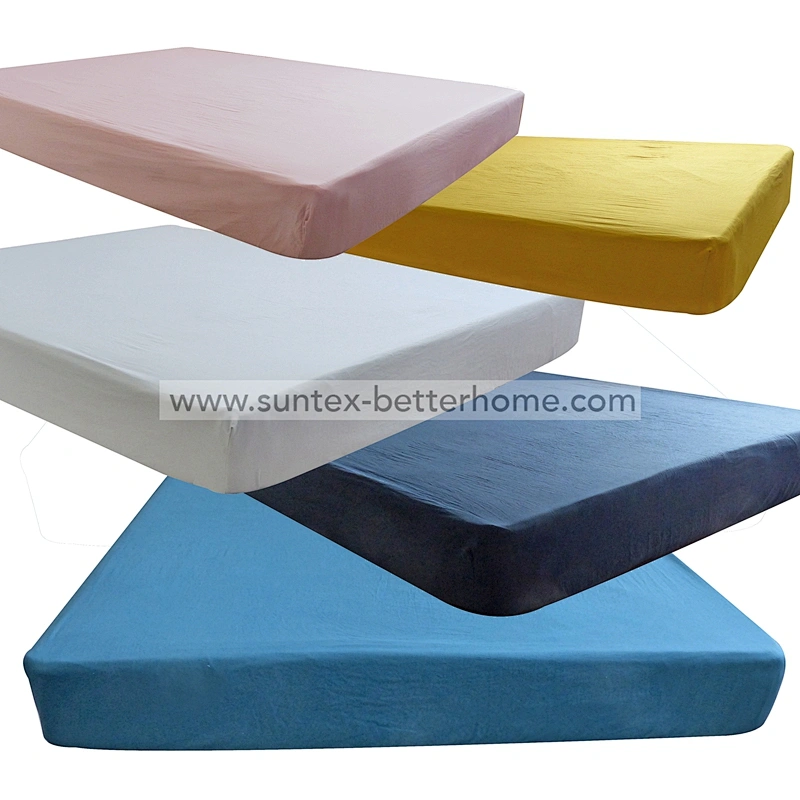 Drap-housse en microfibre 100% polyester brossé de couleur unie