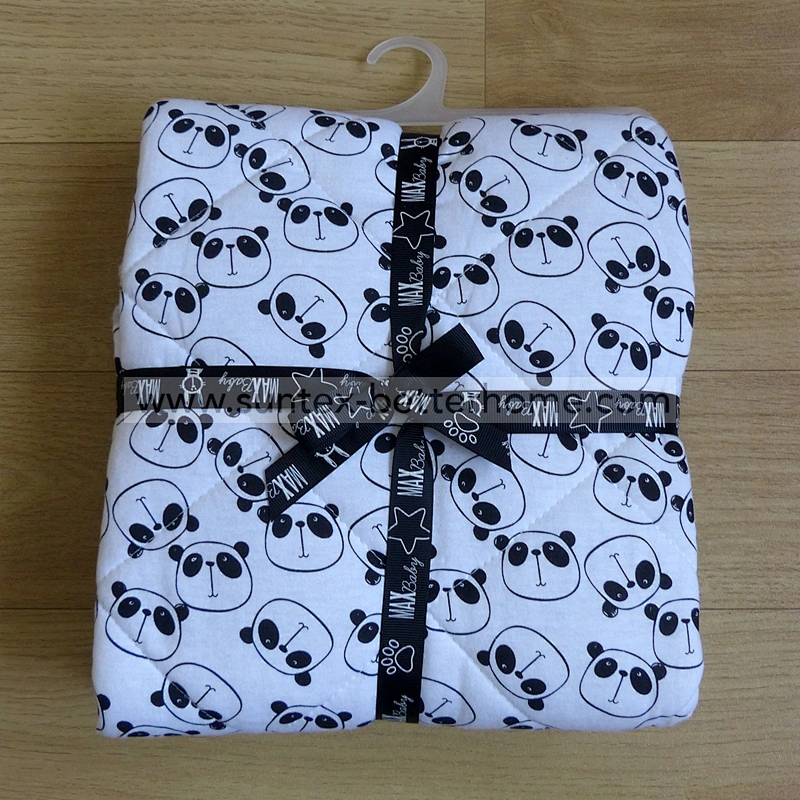 Panda Printed Baby Quilt 100%Cotton Quilted Baby Blanket