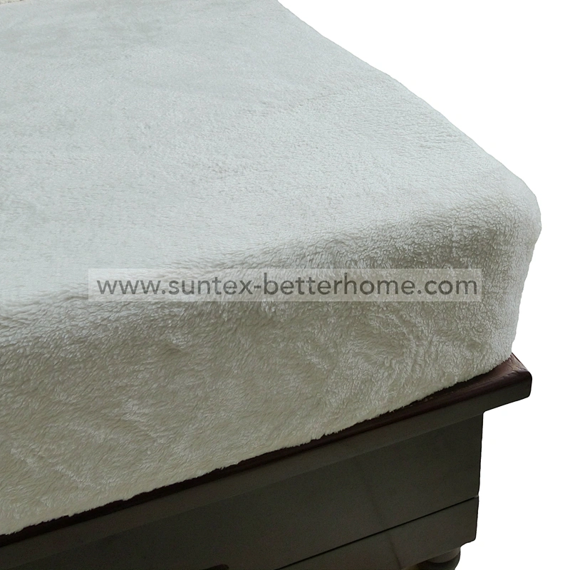 100% poliéster Teddy Fleece Fitted Sheet Venta al por mayor Funda de colchón Protector de colchón