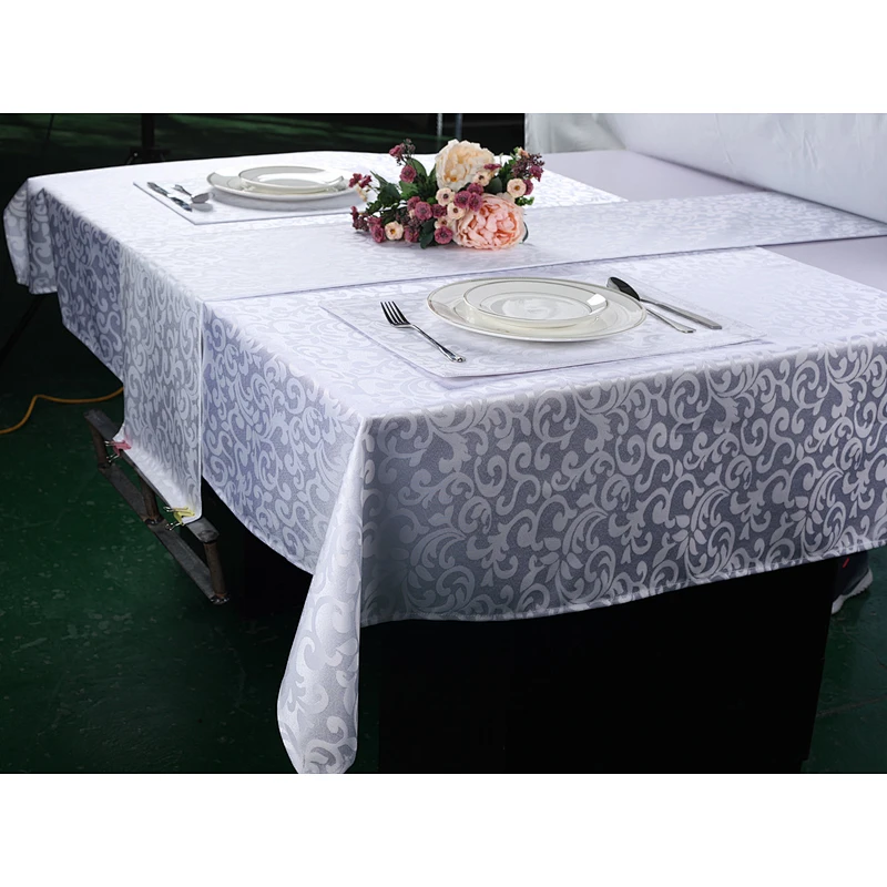 Jacquard table cover dinning table runner and table cloth set with table placemat