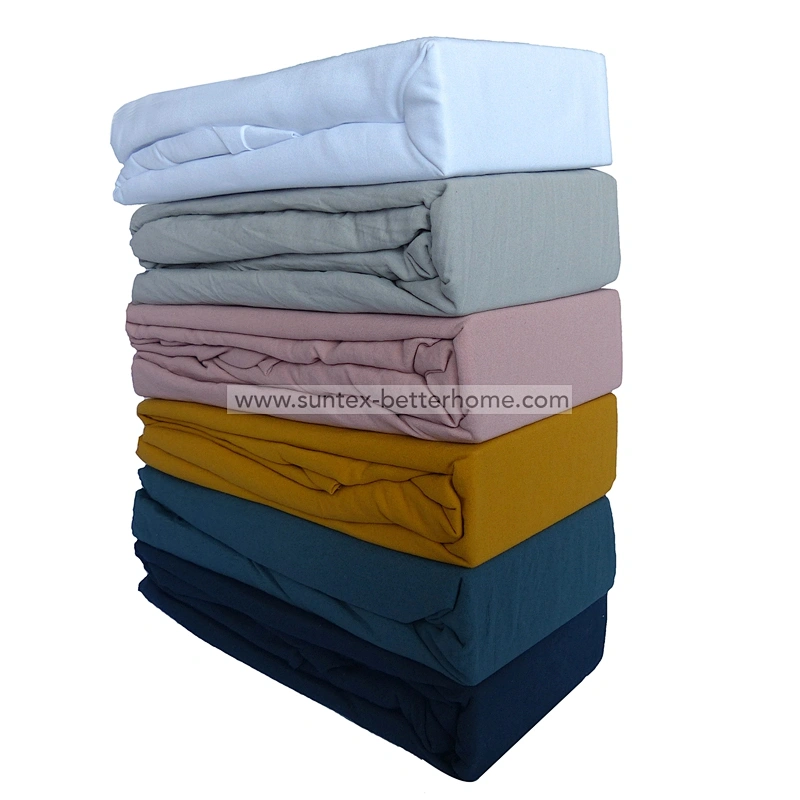 Drap-housse en microfibre 100% polyester brossé de couleur unie