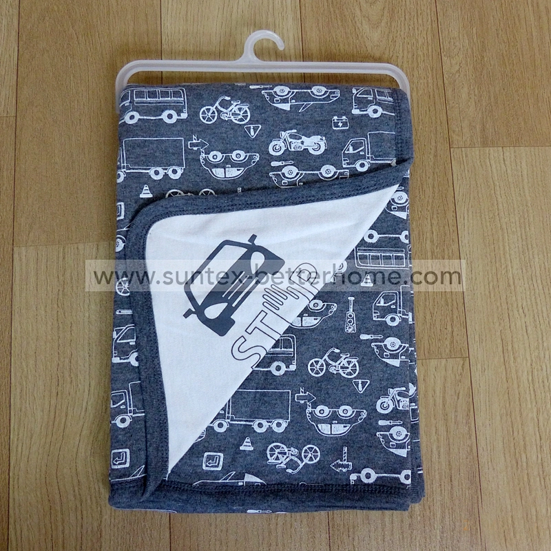 Manta de bebé 100% algodón tejida con entrelazado de doble capa impresa