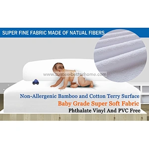Bed Bug Proof Bamboo Cotton Terry Fabric Waterproof Mattress Encasement