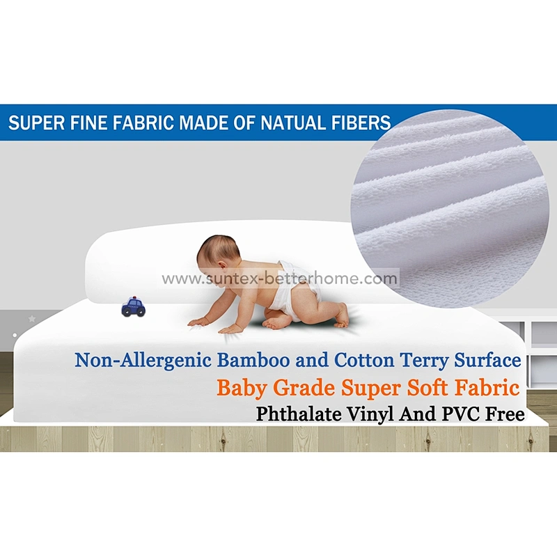 Emballage imperméable de matelas de tissu de bambou de coton d'éponge de preuve de punaise de lit