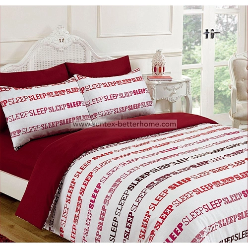 Printed 100%Polyester Microfiber Fabric Fitted Bed Sheet Duvet Cover Bedding Set