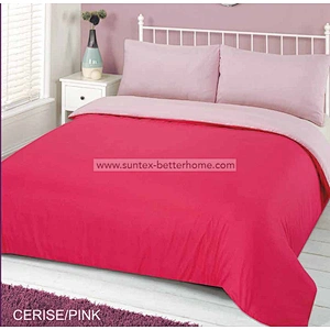 Two Tone Reversible Duvet Cover Set Polyester Microfiber Home Bedding Set