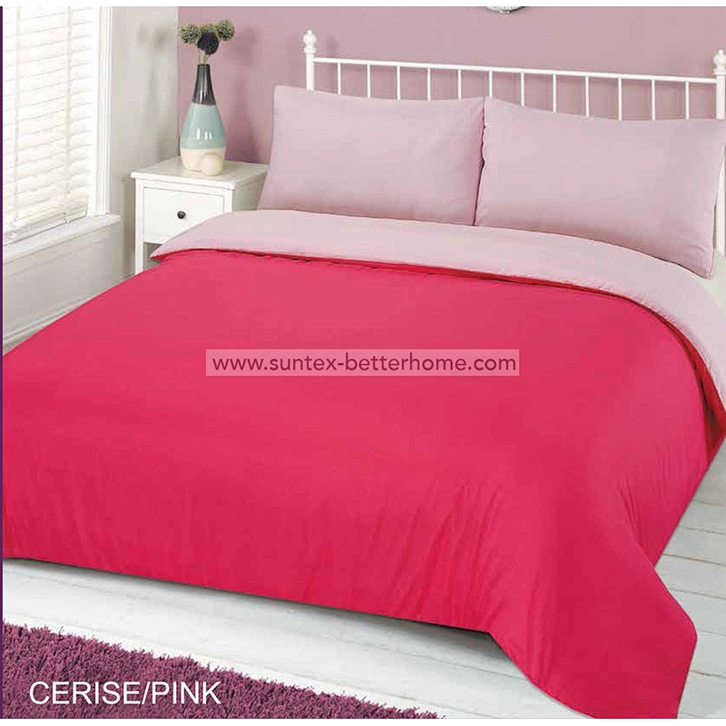 Two Tone Reversible Duvet Cover Set Polyester Microfiber Home Bedding Set