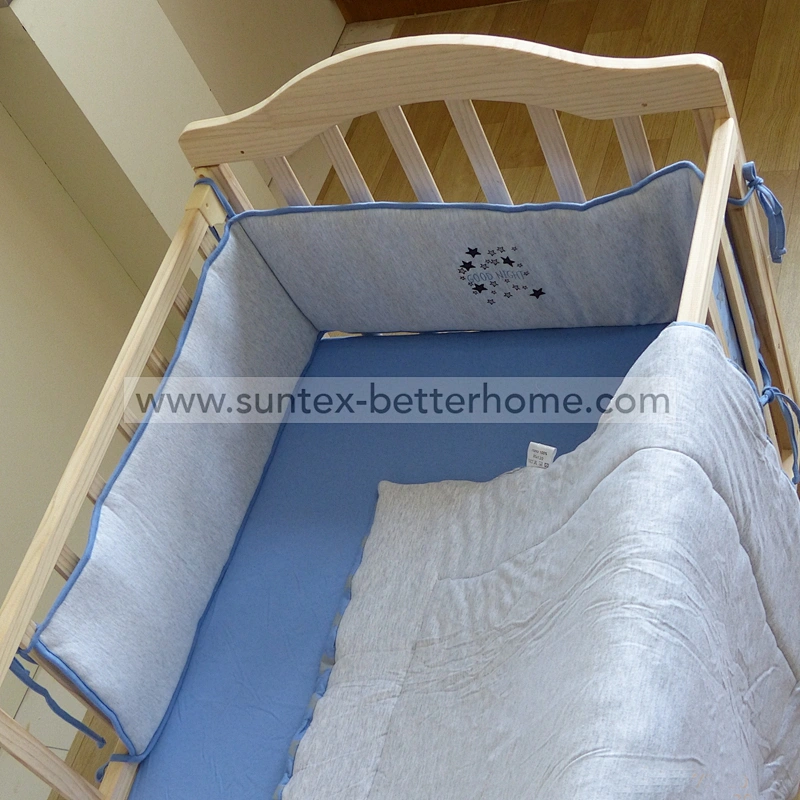 Baby Crib Nursery 100%Cotton Jersey Baby Bed Bumper Bedding Crib Sheet Set