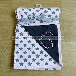 Étoiles en gros doubles couches 100% coton interlock couvertures pour bébés