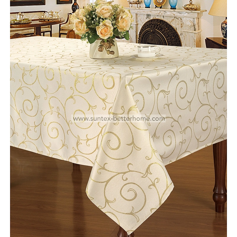 Rectángulo al por mayor 100% poliéster jacquard mantel