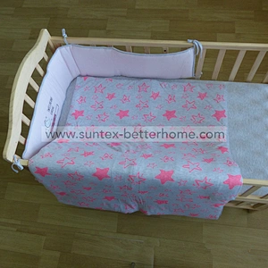 Wholesale 100% Cotton Jersey Baby Crib Bedding Set 3PCS Crib Bumper Set