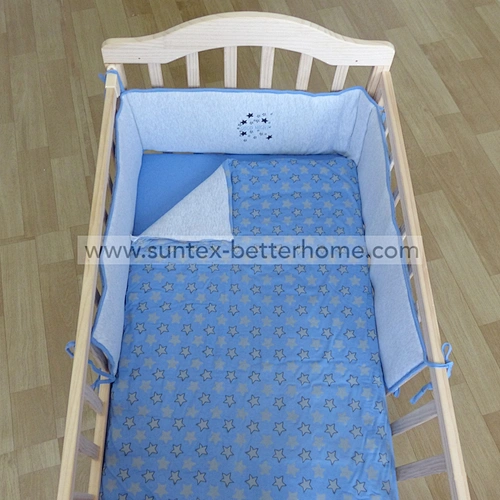 Vivero de cuna 100% Algodón Jersey Baby Bed Bumper Bedding Cuna Juego de sábanas