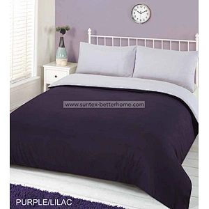 Two Tone Reversible Duvet Cover Set Polyester Microfiber Home Bedding Set