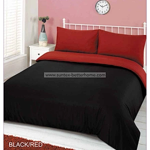 Two Tone Reversible Duvet Cover Set Polyester Microfiber Home Bedding Set