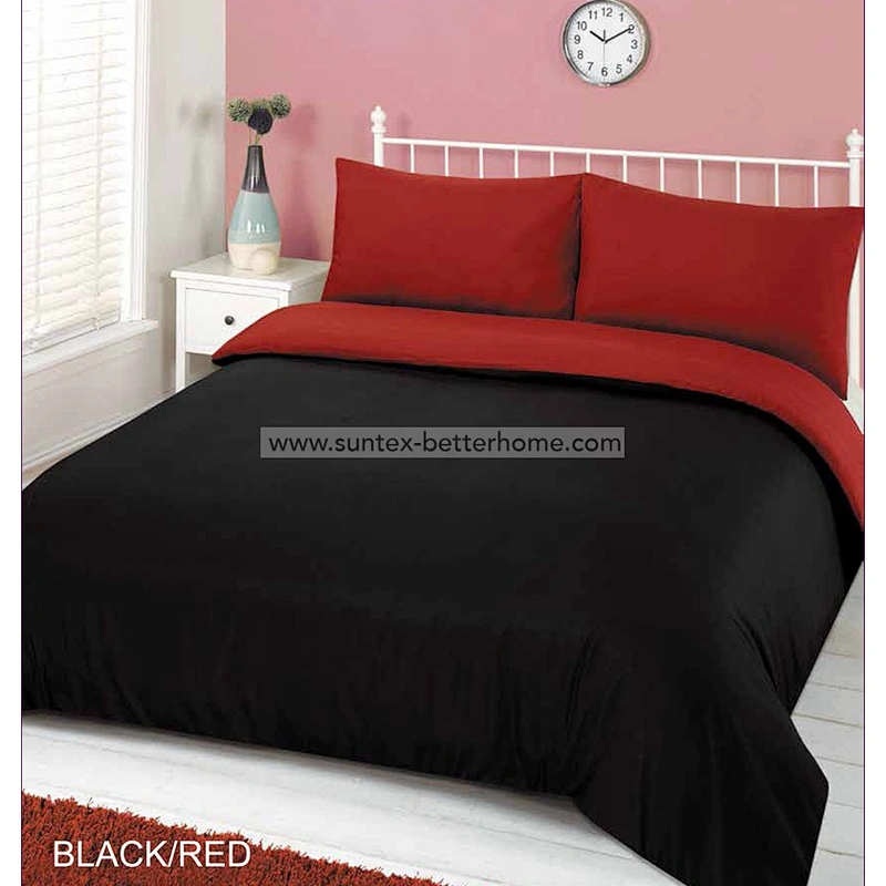 Two Tone Reversible Duvet Cover Set Polyester Microfiber Home Bedding Set