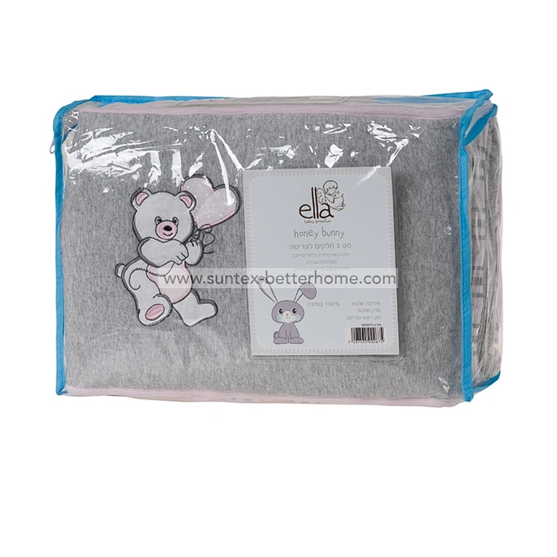 Custom Design 100% Cotton Jersey Baby Crib Sheet Baby Bedding Set